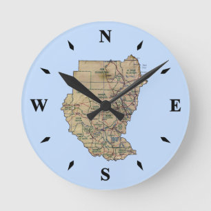 Sudanesische Kartenuhr Runde Wanduhr