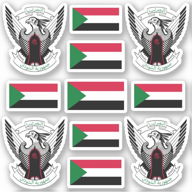sudanesische Staatssymbole/Wappen und Flagge S Aufkleber (Vorderseite)