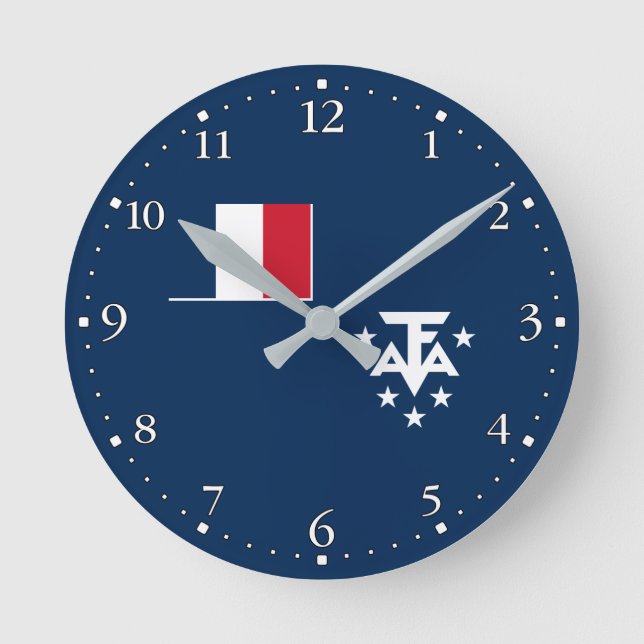 Südantarktische Landschaften in Frankreich Runde Wanduhr (Vorderseite)