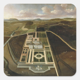 Südaussicht des Hampton Court, Herefordshire, C. Quadratischer Aufkleber