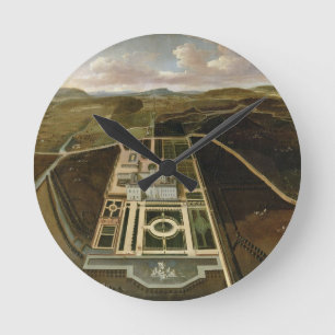 Südaussicht des Hampton Court, Herefordshire, C. Runde Wanduhr