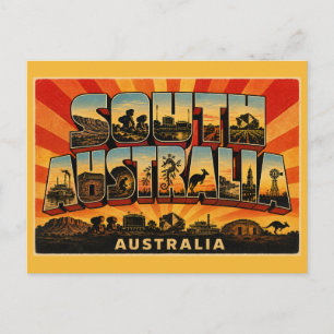Südaustralien Vintage-Reiseplakat-Kunst Postkarte