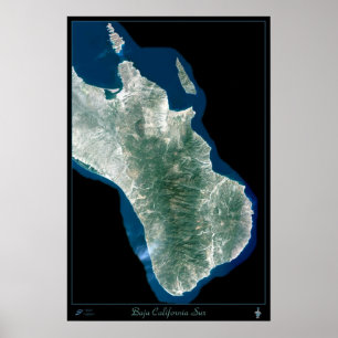 Südbaja california, Mexiko-Satellitenplakat Poster