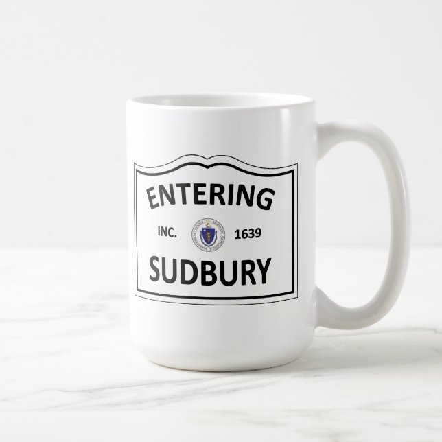 SUDBURY MASSACHUSETTS Hometown-Masse MA Townie Kaffeetasse (Rechts)