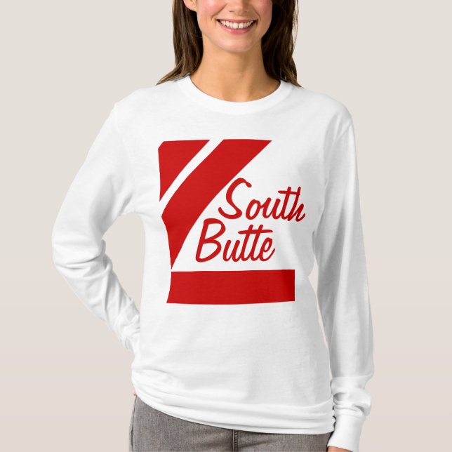Südbutte-doppelte Linie klassisches Art-Shirt T-Shirt (Vorderseite)
