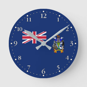 Südgeorgien und die Südlichen Sandwichinseln Flagg Runde Wanduhr