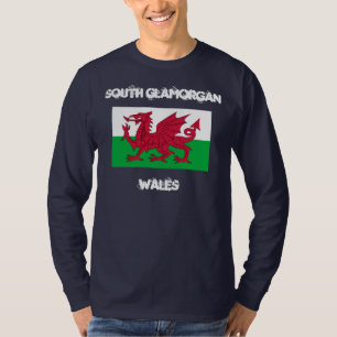 SüdGlamorgan, Wales mit Waliser-Flagge T-Shirt