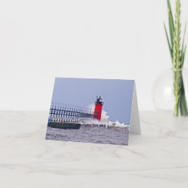 Südhafen-Leuchtturm Mchigan Foto-Anmerkungs-Karte Karte