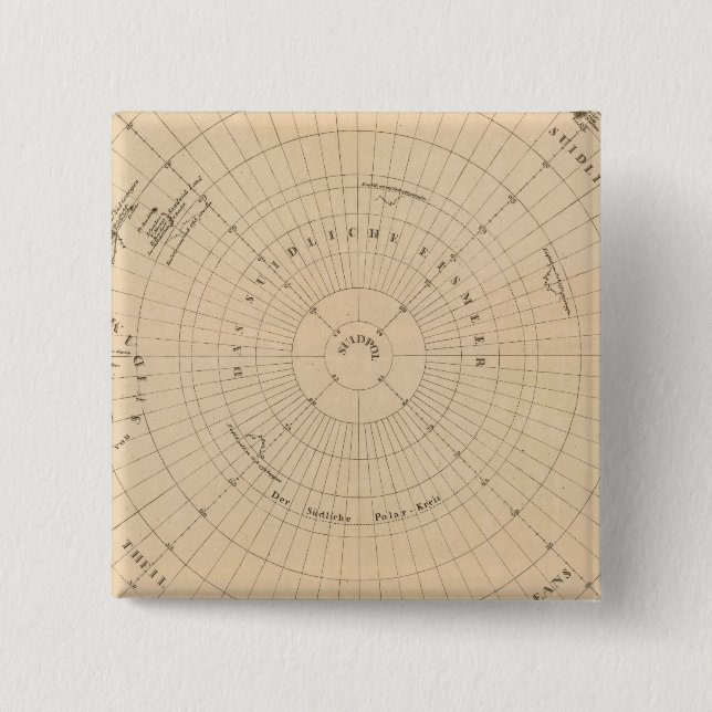 Südhalbkugel, Antarktis Button (Vorderseite)