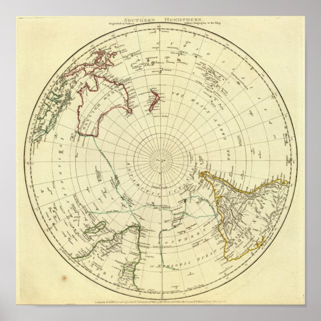 Südhalbkugel Poster (Vorne)