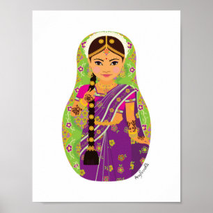Südindische Braut Matrjoschka Poster