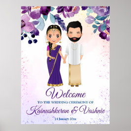 Südindische Hochzeit Tamil Telugu lila blau Poster