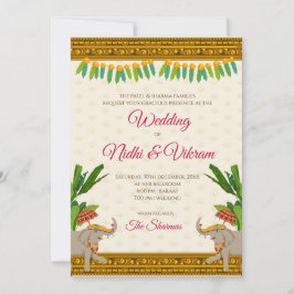 Südindische Hochzeitkarten & Elefanteneinladungen Einladung