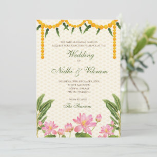 Südindische Hochzeitkarten und indische Hochzeitka Einladung