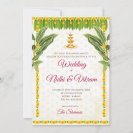 Südindische Hochzeitseinladungen & Hindu-Einladung Einladung
