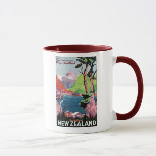 Südinsel Neuseeland Reiseplakat Tasse