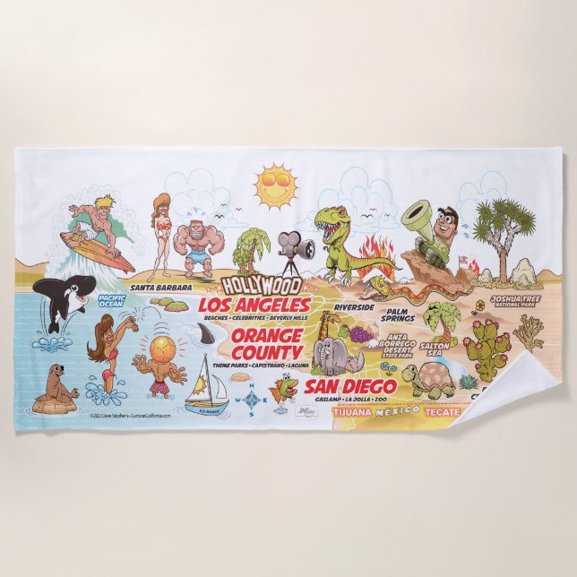 Südkalifornien Beach Blanket Strandtuch (Vorderseite)
