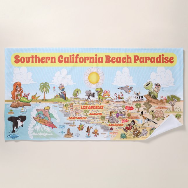 Südkalifornien Beach Paradise Blanket Strandtuch (Vorderseite)