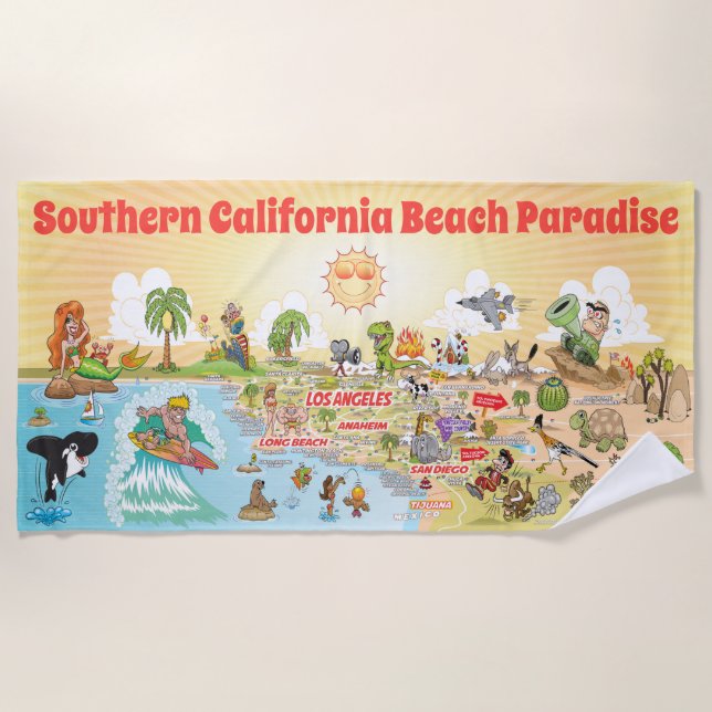 Südkalifornien Beach Paradise Blanket Strandtuch (Vorderseite)