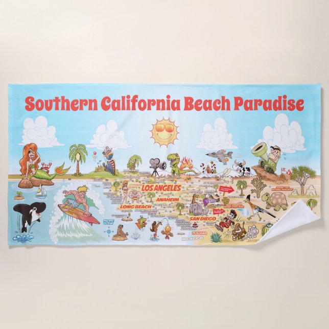 Südkalifornien Beach Paradise Blanket Strandtuch (Vorderseite)