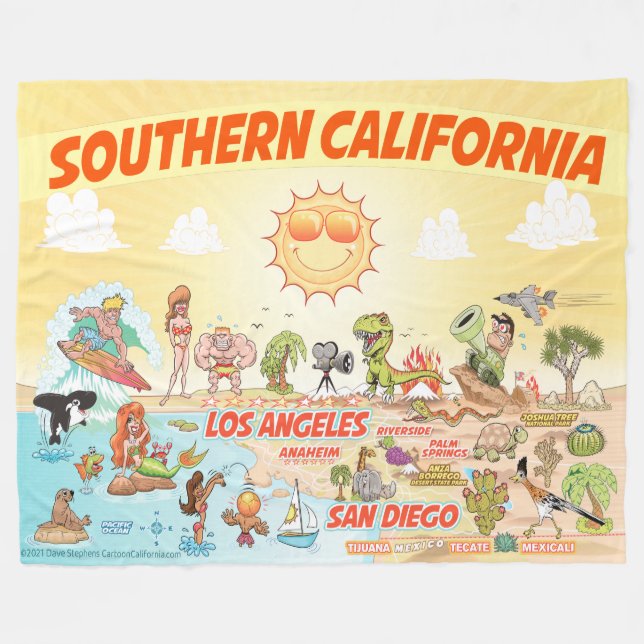 Südkalifornien Fleece Blanket (Vorderseite (Horizontal))