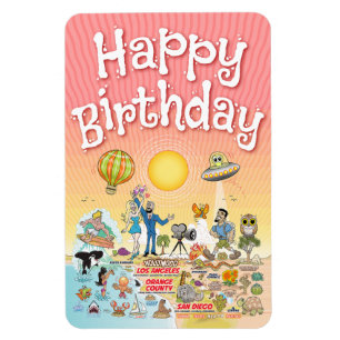 Südkalifornien Geburtstag Magnet