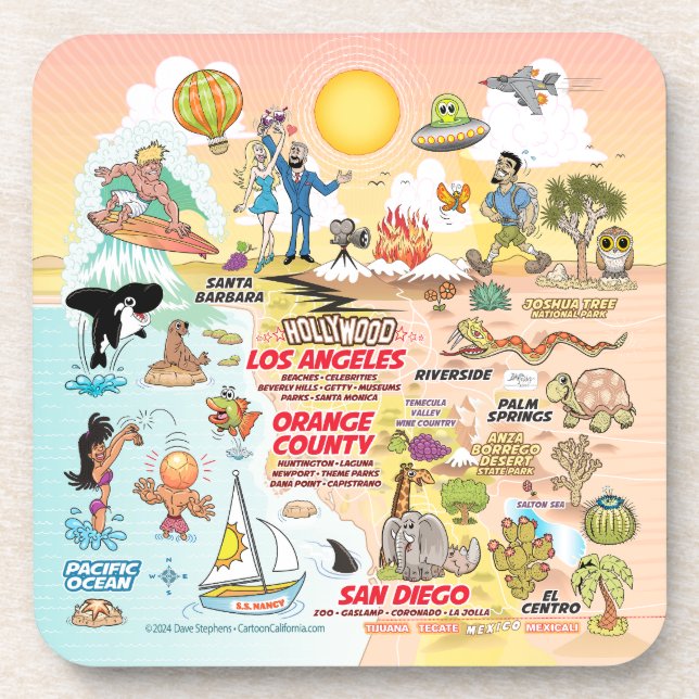 Südkalifornien Getränkeuntersetzer (Vorderseite)