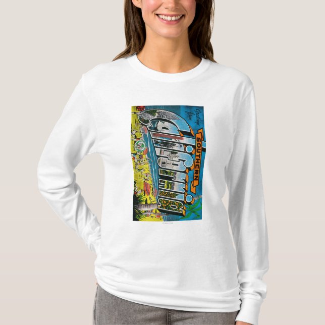 Südkalifornien - große Buchstabe-Szenen T-Shirt (Vorderseite)