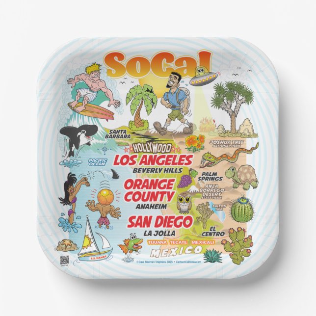 Südkalifornien Pappteller (Vorderseite)