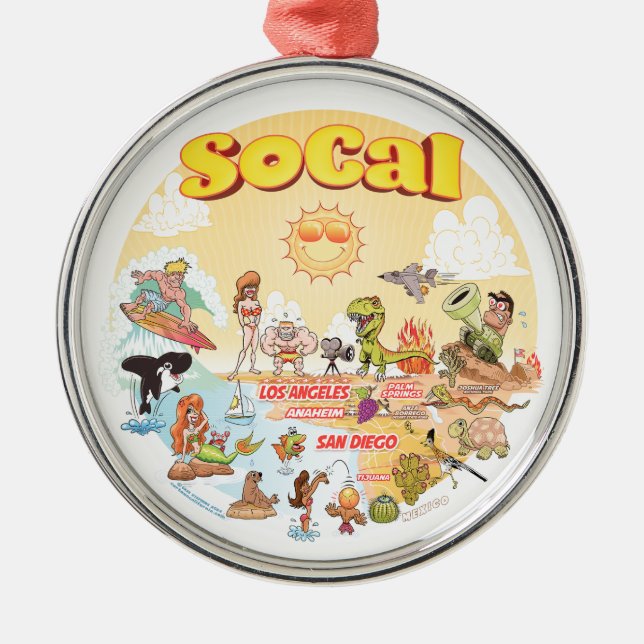 Südkalifornien Sunset Ornament Aus Metall (Vorne)