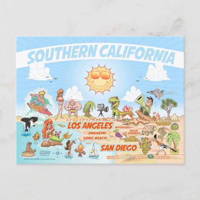 Südkaliforniens Strandparadies Postcard Postkarte (Vorderseite)