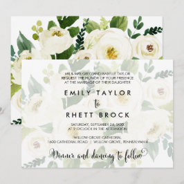 Südkalligrafie | Faded Floral Formal Wedding Einladung