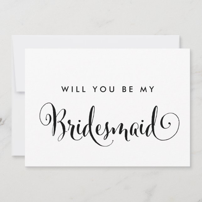 Südkalligrafie wird meine Bridesmaid sein Einladung (Vorderseite)