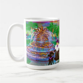 Südkarolina Ananas-Springbrunnen mit Poodles. Kaffeetasse