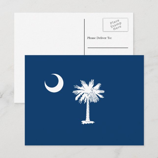 Südkarolinische Flagge, Flagge von South Carolina Postkarte (Vorne/Hinten)