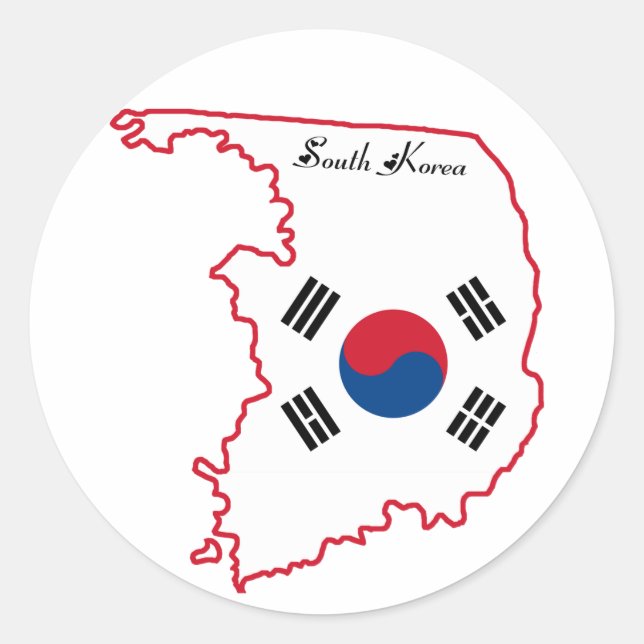 Südkorea-Aufkleber Runder Aufkleber (Vorderseite)