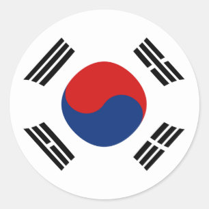 Südkorea Fischaugen-Flaggenaufkleber Runder Aufkleber