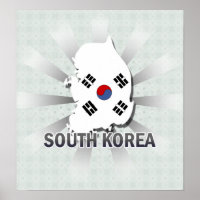 Südkorea Flag Map 2.0