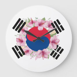 Südkorea Flag Mugunghwa Wall Clock Große Wanduhr