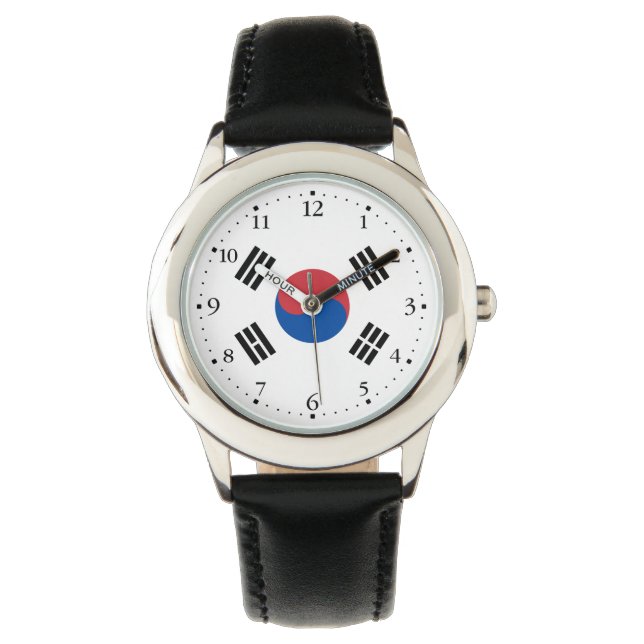 Südkorea-Flagge Armbanduhr (Vorderseite)