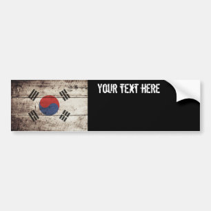 Südkorea-Flagge auf altem hölzernem Korn Autoaufkleber