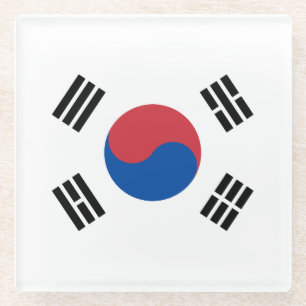 Südkorea-Flagge Glasuntersetzer