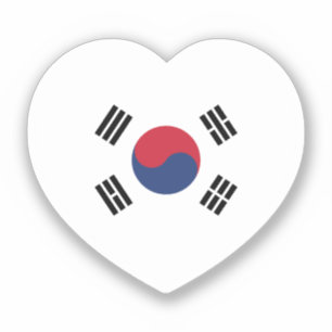 Südkorea-Flagge Herz Aufkleber