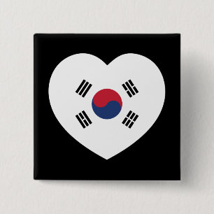 Südkorea-Flagge Herz Button