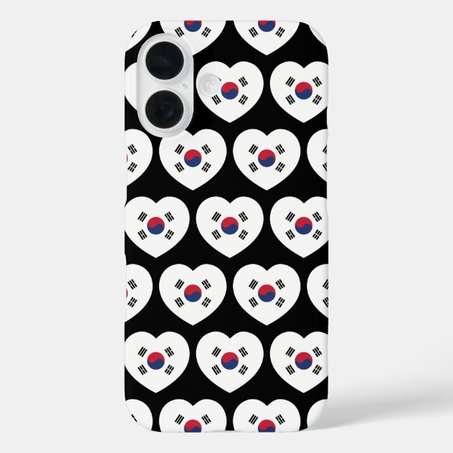 Südkorea-Flagge Herz iPhone 16 Hülle (Rückseite)