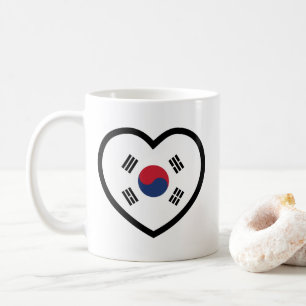 Südkorea-Flagge Herz Kaffeetasse