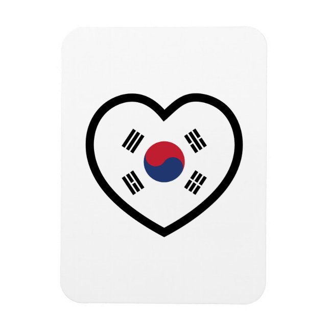Südkorea-Flagge Herz Magnet (Vertikal)