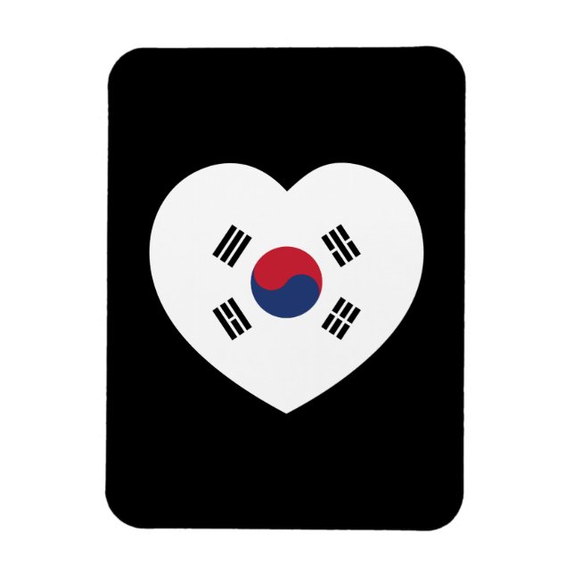 Südkorea-Flagge Herz Magnet (Vertikal)