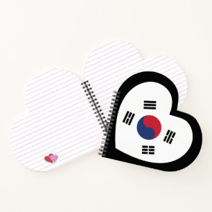 Südkorea-Flagge Herz Notizbuch