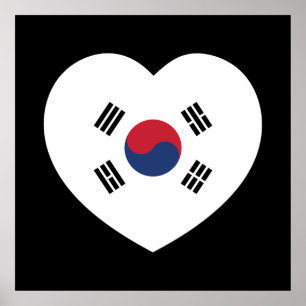 Südkorea-Flagge Herz Poster